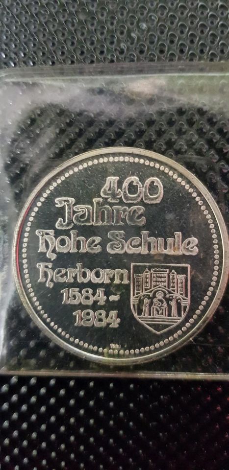 Silber Münze Sonderprägung 400 Jahre hohe Schule Stadt Herborn in Siegbach