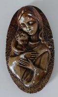 Relief Wandbild Madonna Maria mit Kind Vintage Sachsen - Lengenfeld Vogtland Vorschau