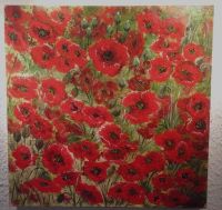 WUNSCH Bild Hand gemalt Leinwand Gemälde Mohnblumen Blüten rot Nordrhein-Westfalen - Bünde Vorschau