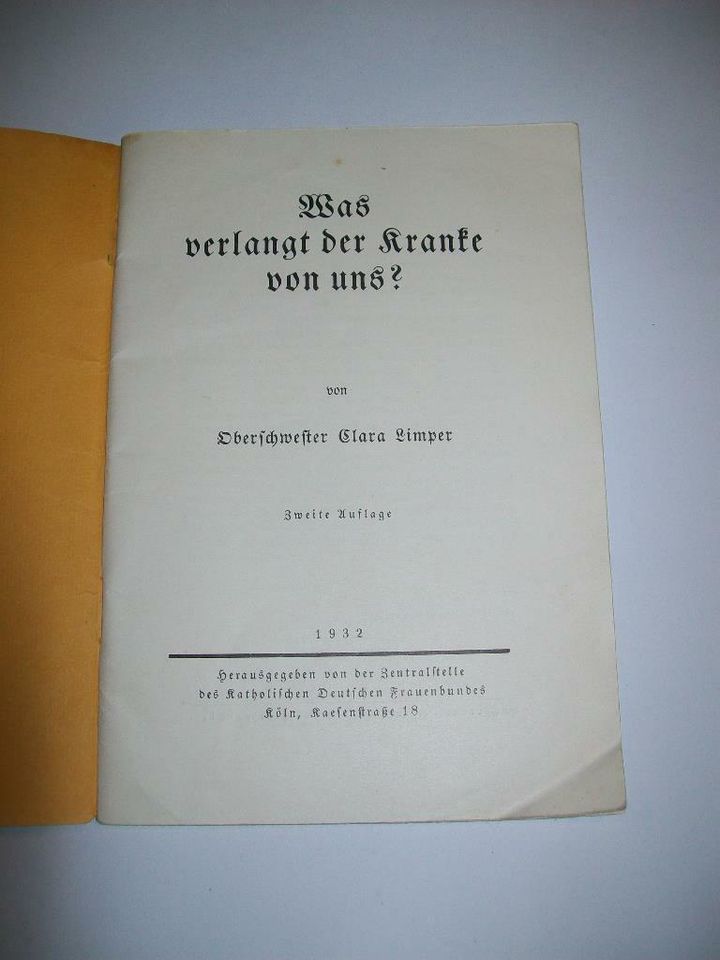 Was verlangt der kranke von uns, Oberschwester Clara Limper, 1932 in Büdelsdorf