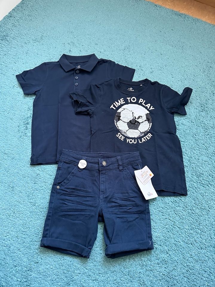 Neu! Jungen T-shirt,Poloshirt,110,116,Short,Hose,Sommer,Fußball in Marburg