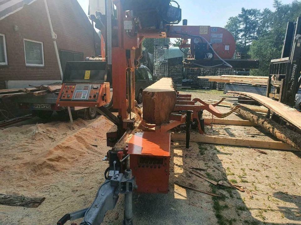 Mobiles Sägewerk Wood-Mizer Lohnschnitt Bretter Bohlen Kanthölzer in Kutenholz