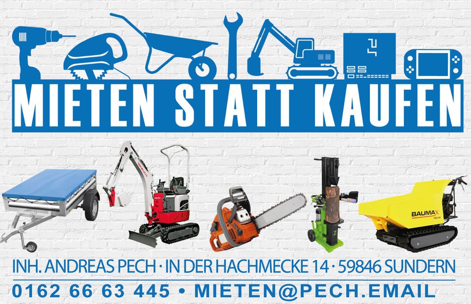 ⚡ Mieten Holzspalter Spalter 7t 5t Liegend Hydraulik Verleih⚡ in Sundern (Sauerland)