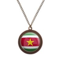 Suriname Kette - Bronze Vintage Halskette mit Flagge Fahne Länder Hessen - Trendelburg Vorschau