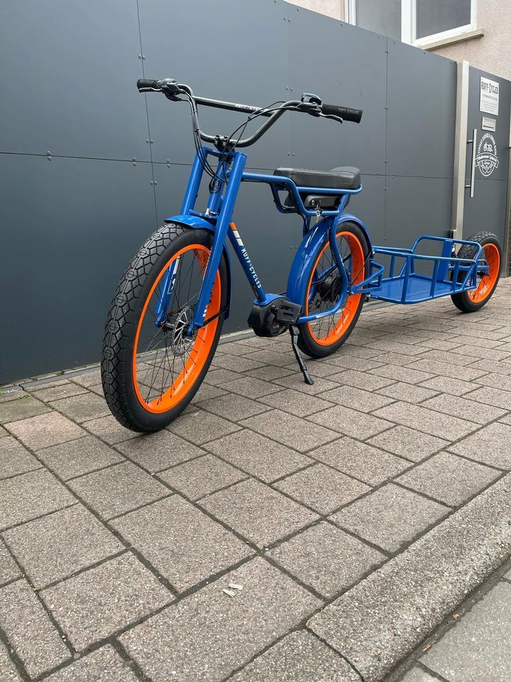 Fat Biggi ebike Bosch Lastenrad Anhänger Fatbike Cruiser in Mühlhausen