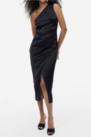 One-Shoulder Kleid aus Satin vorne geschlitzt Gr 38 schwarz Bayern - Ingolstadt Vorschau