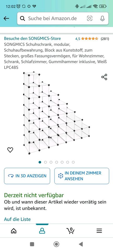 Regal modular Schuhregal songmic in Vaihingen an der Enz