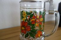 Bierkrug aus Glas mit Deckel Blumen Ornamente Oktoberfest floral Frankfurt am Main - Nieder-Eschbach Vorschau