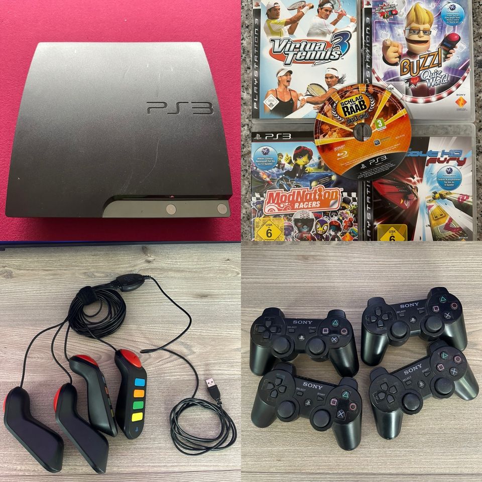 PlayStation 3 mit Zubehör Paket-Preis Buzz! QuizWorld in Schönwalde-Glien