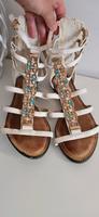 Beige mit Goldene Sandalen Gr. 38 mit Steine Dortmund - Berghofen Vorschau