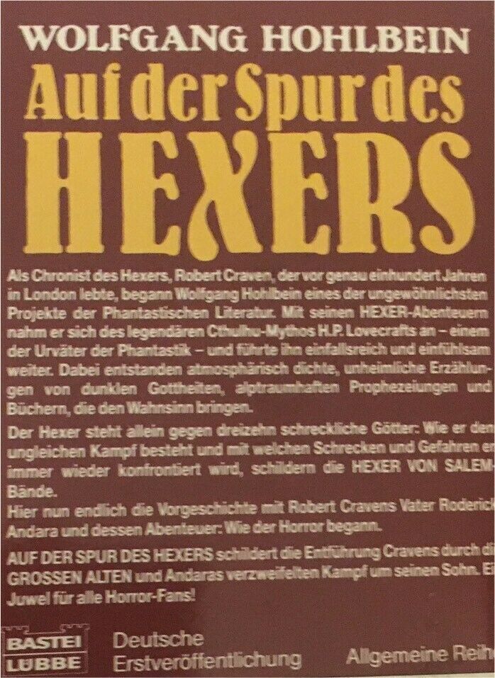 Roman -  Auf der Spur des Hexers - Wolfgang Hohlbein in Stade