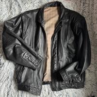 Vintage leder jacke l m schwarz leather Berlin - Hellersdorf Vorschau