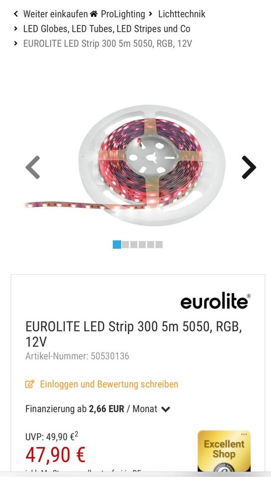 2 ST LED Strip 300 - 5 Meter 5050 RGB 12V  - Original Verpackung in Asperg