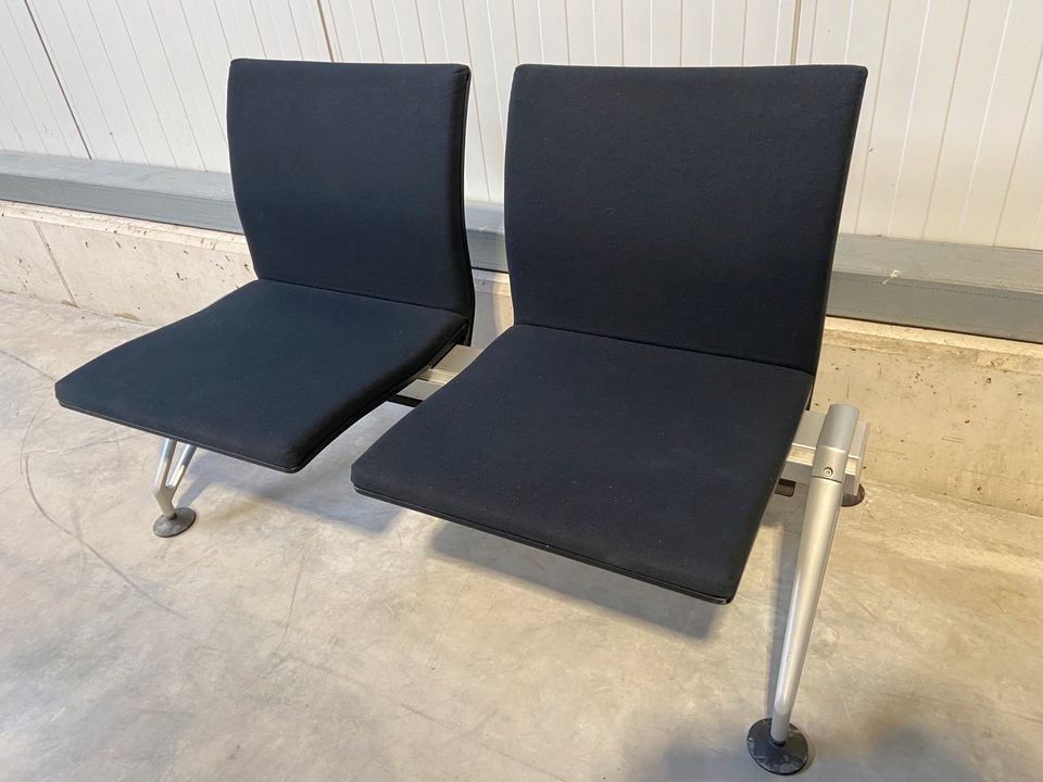 VITRA Wartebank Wartezimmer Sitzbank 2-Sitzer schwarz 125 cm in München