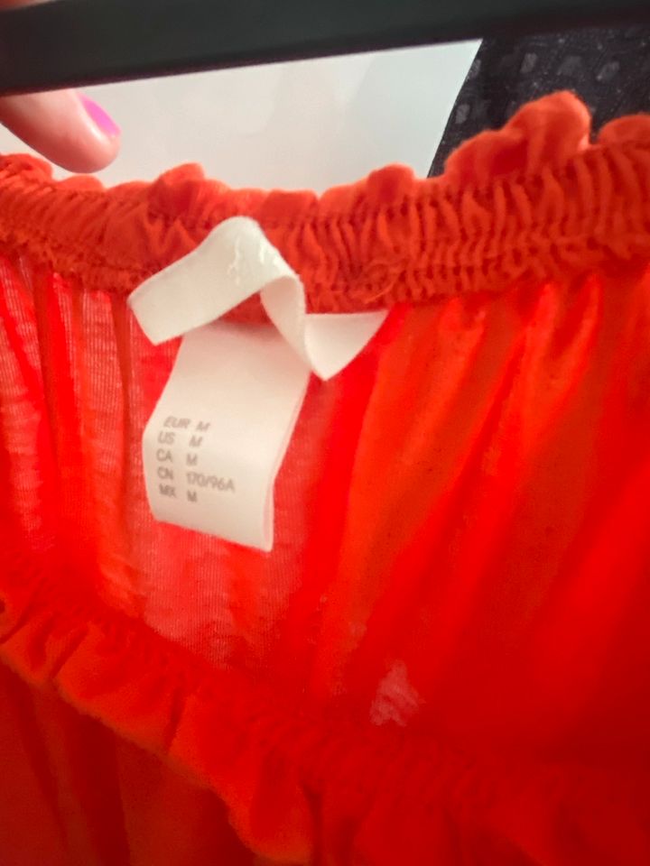 H&M Kleid locker leicht weit geschnitten orange blau M 38 in Karlshuld