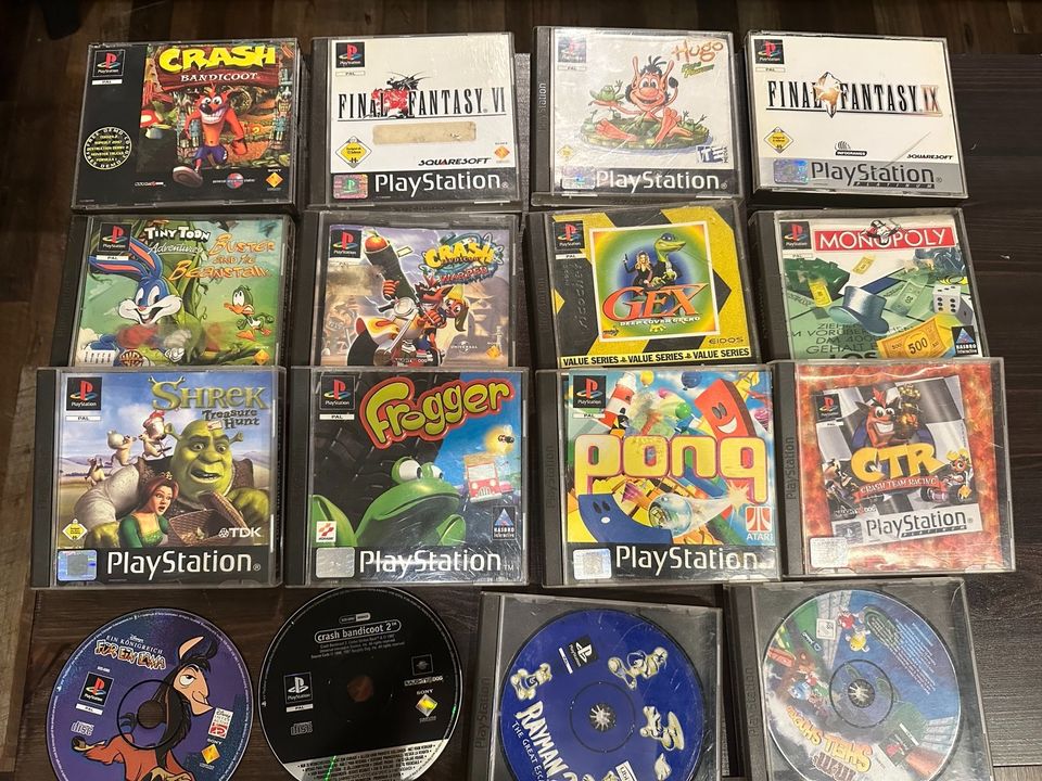 Ps1 spiele Sammlung (Final Fantasy, Crash, Hugo, Monopoly ) in Hemmoor