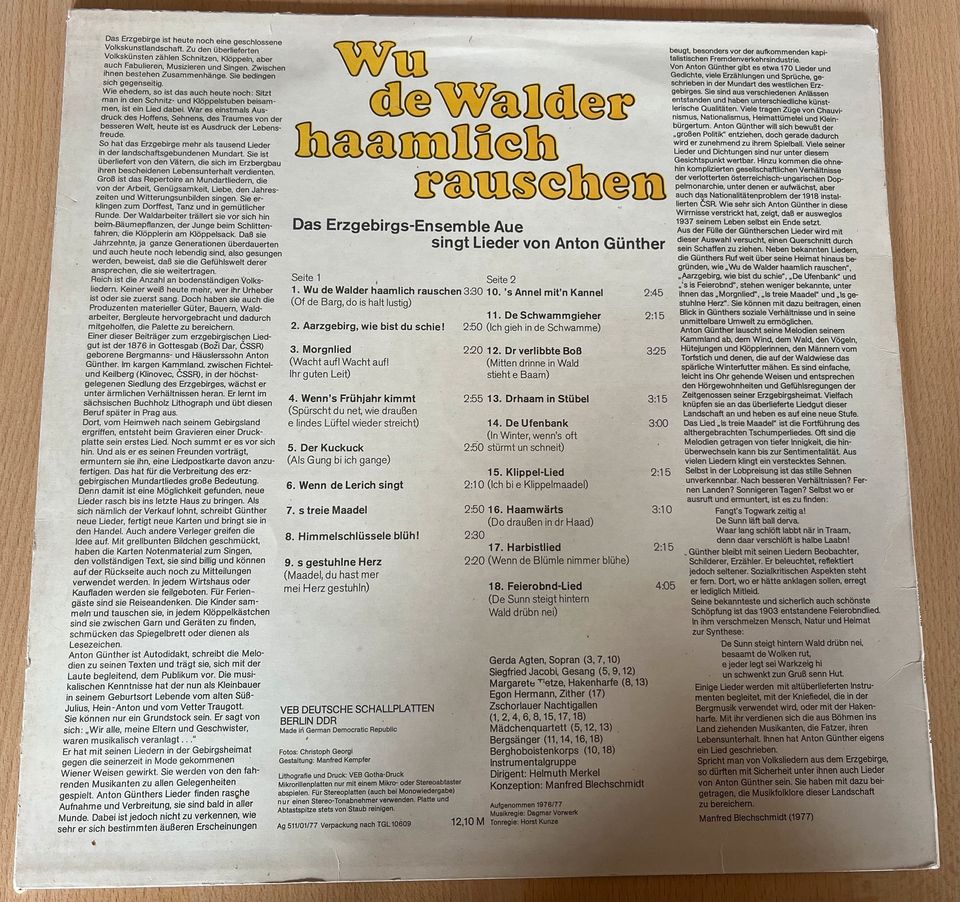 Wu de Walder haamlich rauschen Schallplatte Vinyl LP Retro Vintag in Gießen