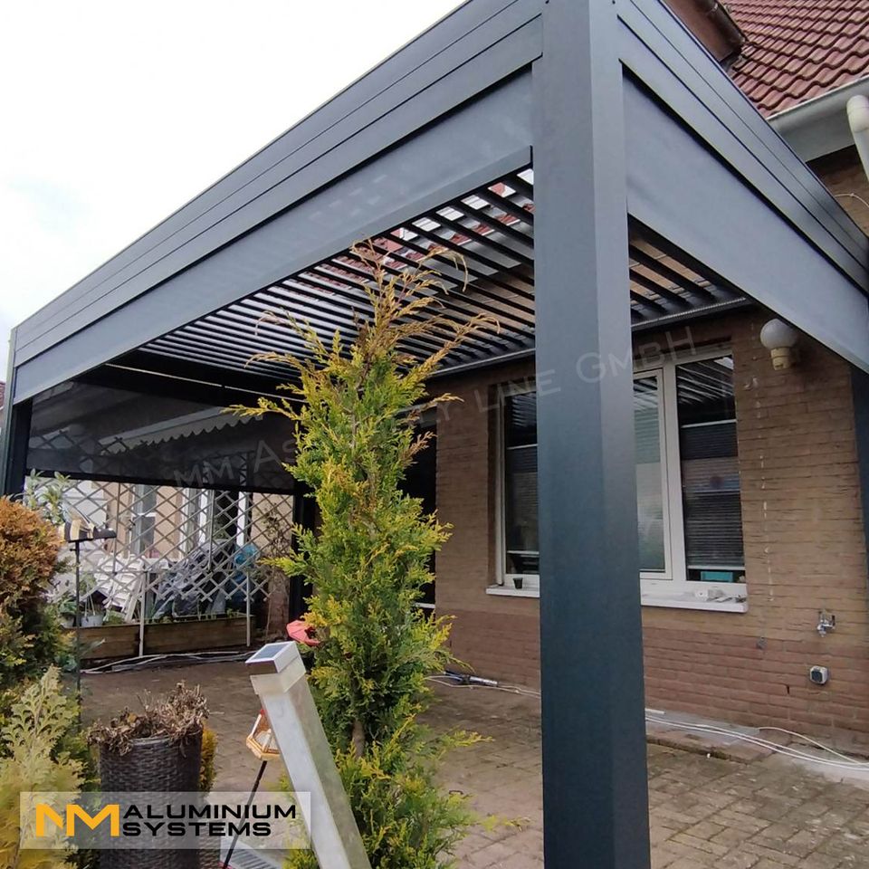 Pergola Lamellendach Aluminium Pavillon Terrassendach 6 m x 4 m in Nauheim