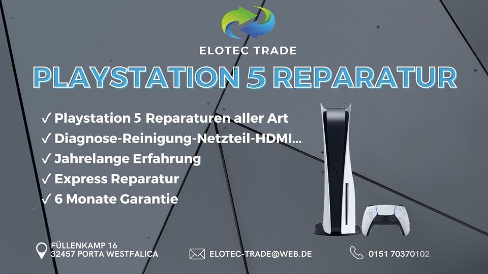 Sony Playstation 5 Reparatur aller Art Controller HDMI Lüfter PS5 in Porta Westfalica