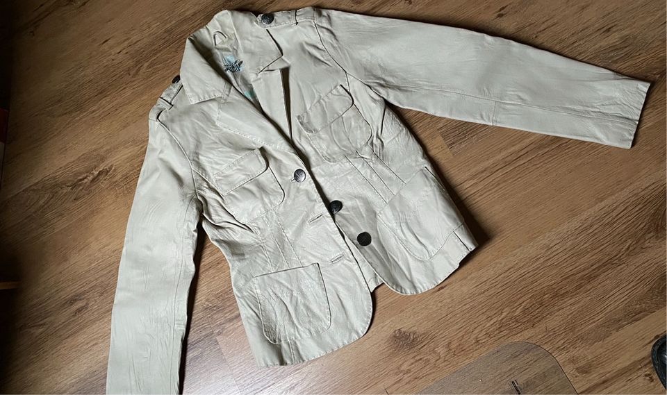 Leder Blazer, Gr. 36, Beige in Berlin