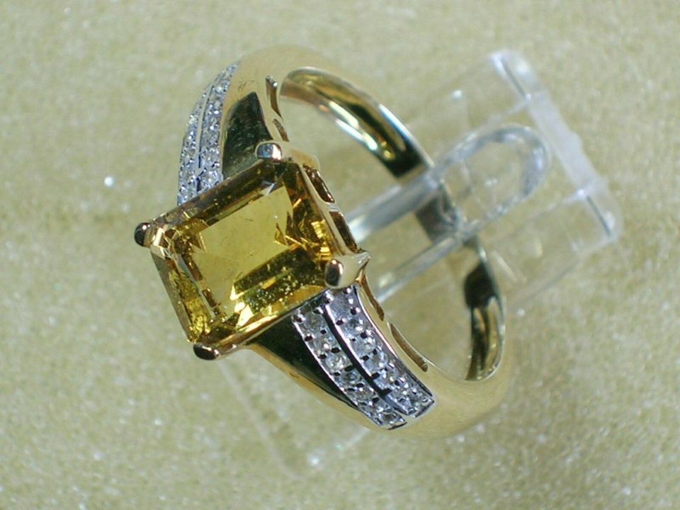 NEU: Ring Größe 18 / 56,5 375 Gold Goldberyll + Zirkon in Solingen