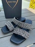 Pantoletten, Sandalen Glitzer Silber /schwarz Niedersachsen - Schöppenstedt Vorschau