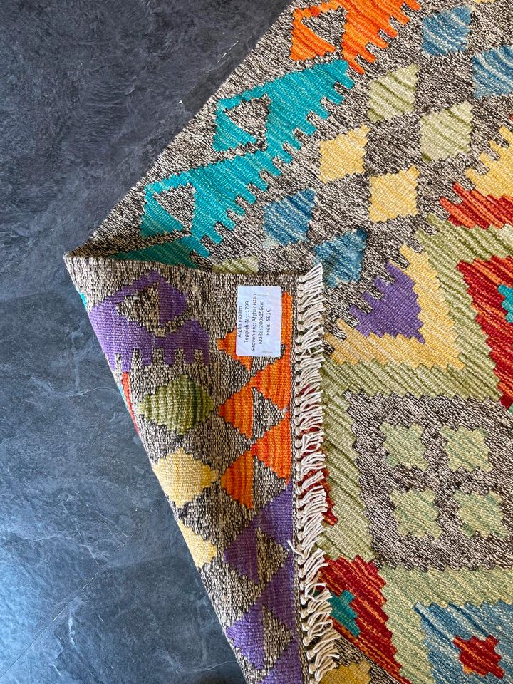 Afghan Kelim 200x156 Kilim Teppich Handarbeit rug wolle geometrie in Berlin