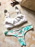 Hollister Bikini Batik gerippt weiß türkis Knot S / M Nordrhein-Westfalen - Wetter (Ruhr) Vorschau