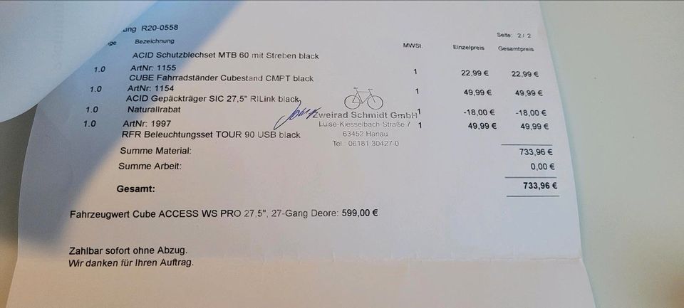 Letzter Preis Cube Mountainbike 27,5" in Büdingen