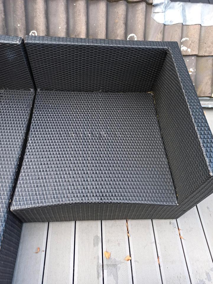 Anthrazit Polyrattan Luxus Gartenlounge XXL mit Gebrauchsspuren in Burgwedel