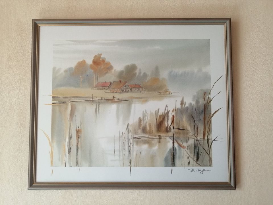 2 Aquarell-Bilder / Kunstdrucke von B. Hagen in Glückstadt