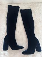Zara Overknee Stiefel aus Samt Gr. 41 in Midnight Blue Hamburg-Nord - Hamburg Alsterdorf  Vorschau