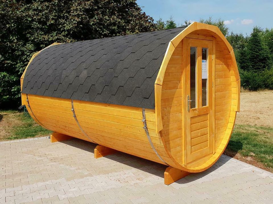 GARTENSAUNA 4x2,2m Ø NEU FASS SAUNA Banja Saunafass Ofen Holz in Hüllhorst