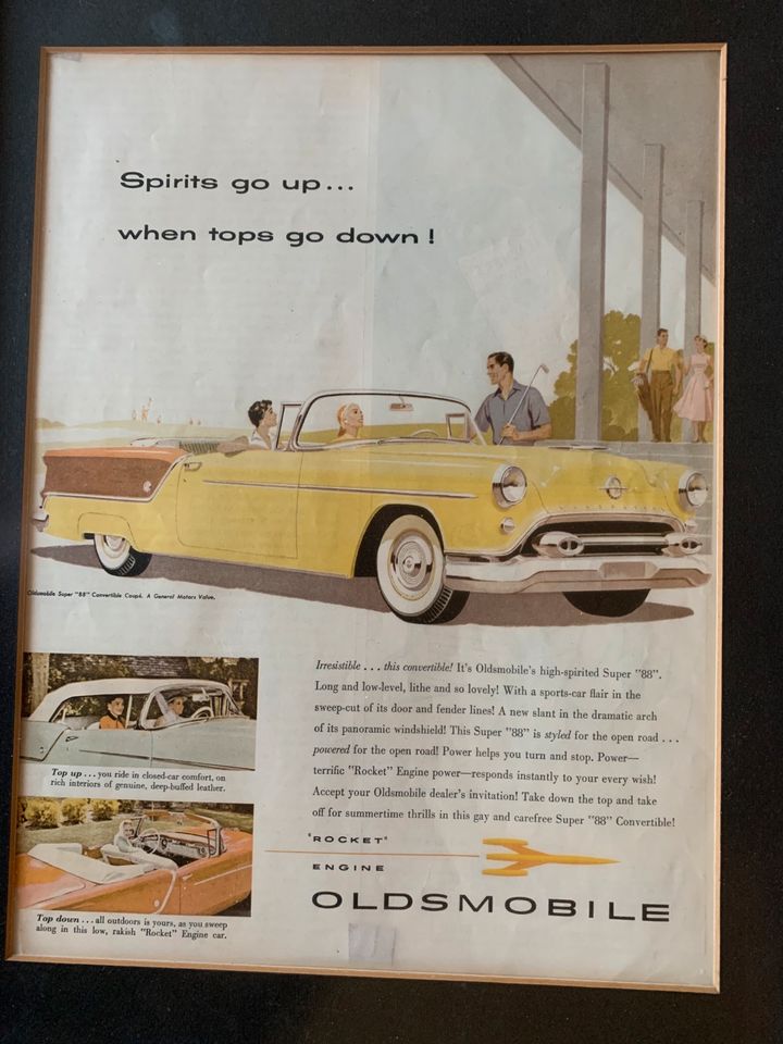 Oldsmobile Rocket Anzeige Oldtimer USA 50s Vtg Werbung im Rahmen! in Berlin