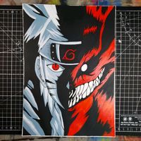 Naruto Kurama Zeichnung mit Acryl A4 Berlin - Mitte Vorschau