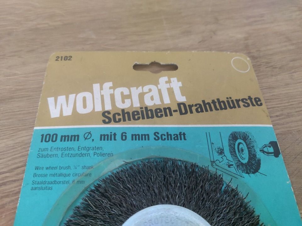 Wolfcraft Scheibendrahtbürste Ø 100 mm Schaft 6 mm Feilen, Schlei in Metzingen