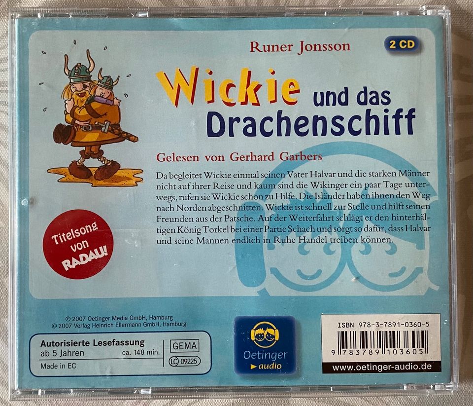 Hörspiel 2 CDs - Wickie und das Drachenschiff - von Runer Jonsson in Hagenbach