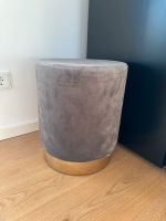 Hocker Puff Samt grau Gold Hessen - Marburg Vorschau