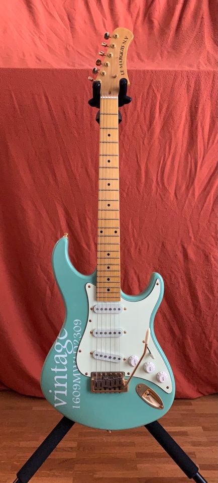 Le Marquis N.Y. Stratocaster-Form E-Gitarre Mintgrün in Ingolstadt