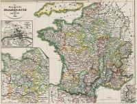 Landkarte FRANKREICH  PARIS 1180 Burgund Normandie Maine 1854 Niedersachsen - Nienstädt Vorschau