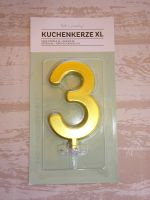 Zahlenkerze XL in Gold, Geburtstagkerze Zahlen Kuchenkerze Geburt Niedersachsen - Cuxhaven Vorschau