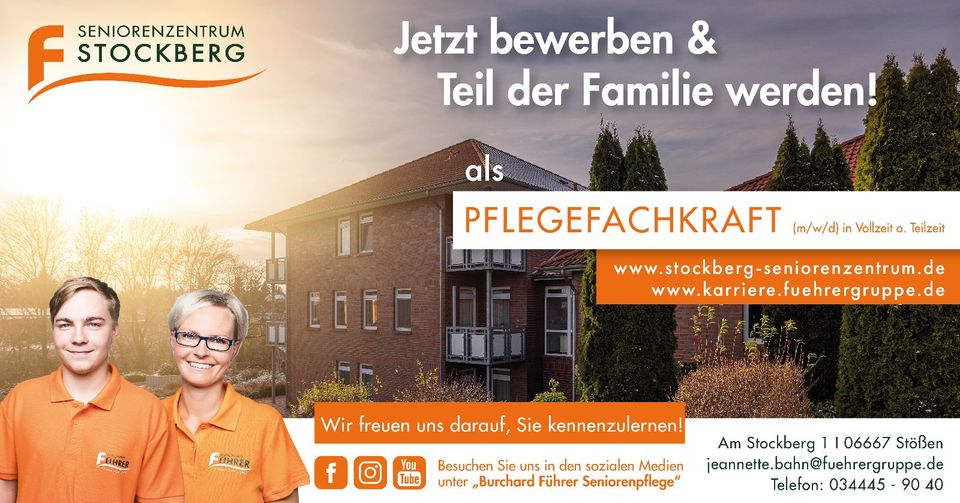 Altenpfleger/in, Pflegefachkraft, Pflegefachmann/-frau (m/w/d) in Weißenfels