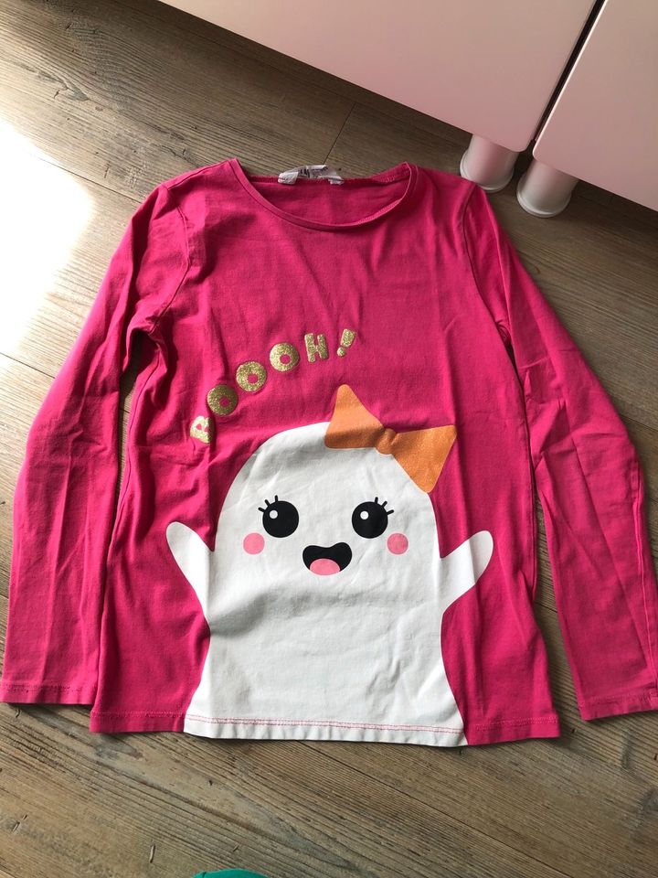 H&M Halloween Pullover Langarmshirt Gr. 134/140 pink Geist in Schwanewede