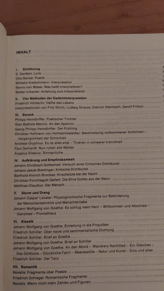 Wagner – Deutsche Lyrik in Beispielen – Oberstufe Unterricht in Würzburg