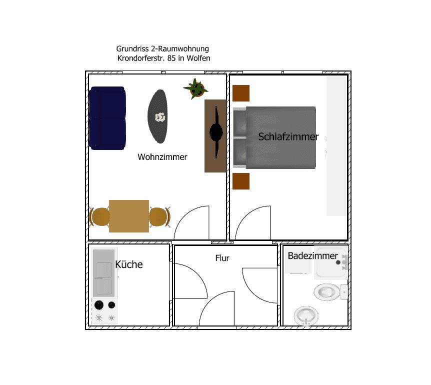 2-Raumwohnung mit Küche| Aufzug | Parkplatz in Wolfen