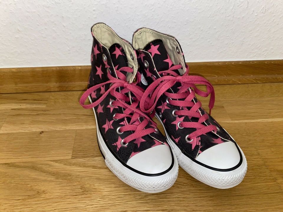 Converse Chucks All Star High Schwarz Pink mit Sternen in Bielefeld