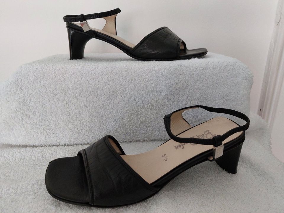 Betty Barclay · Leder Sandalette · Schwarz Gr. 5 ½ · TOP in Landshut