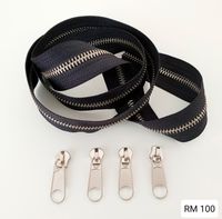 Metall Reißverschluss schwarz 5 mm  inkl. 4 Zipper nähen Stoff Hessen - Neuhof Vorschau