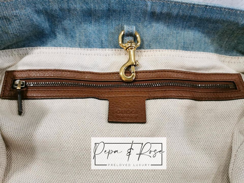 Gucci Soho XL Denim Jeans Shopper Tasche in München