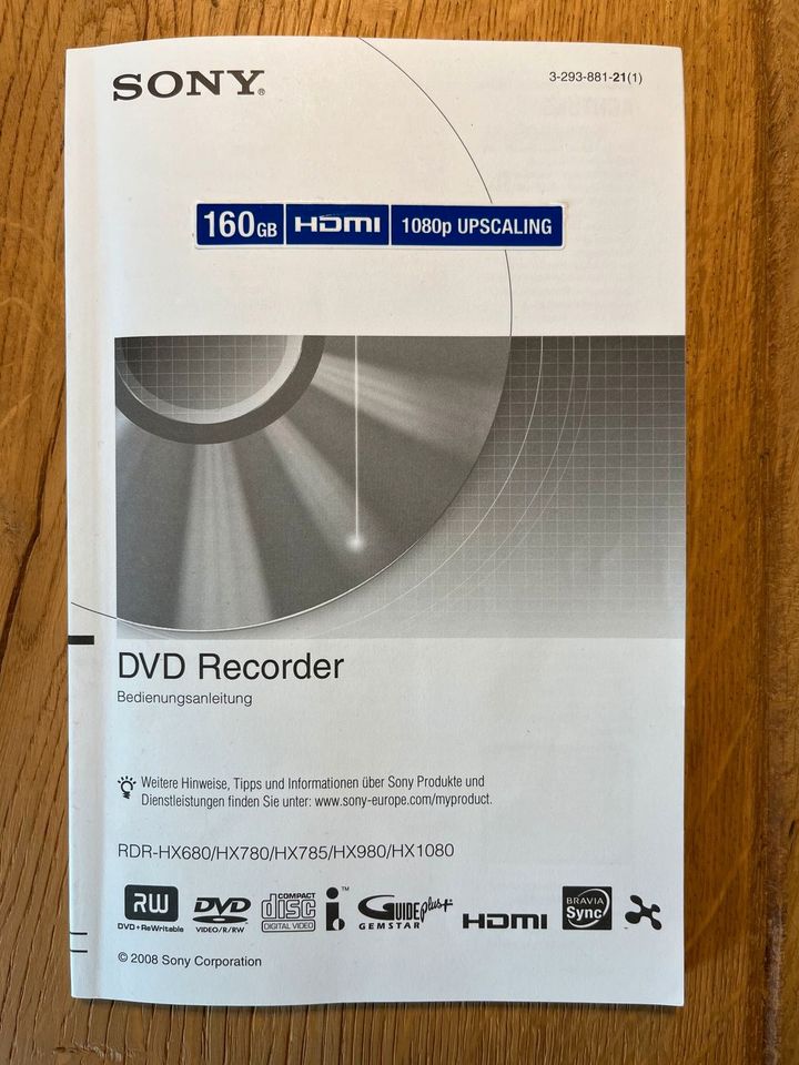 Sony DVD-/Festplattenrekorder RDR-HX780 in Bochum
